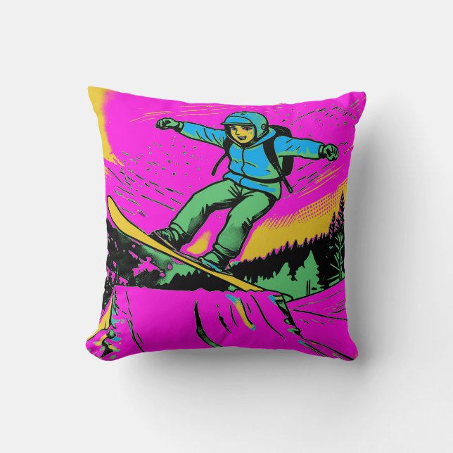  Fearless - Snowboarder Kissen (Vorderseite)