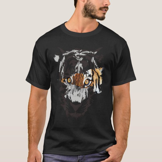 Fearless Tiger Eye Claw Tiger Face Tiger Head Vint T-Shirt (Vorderseite)