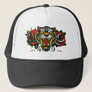 Fearless wild soul Tiger Tattoo Rose Fleur Truckerkappe