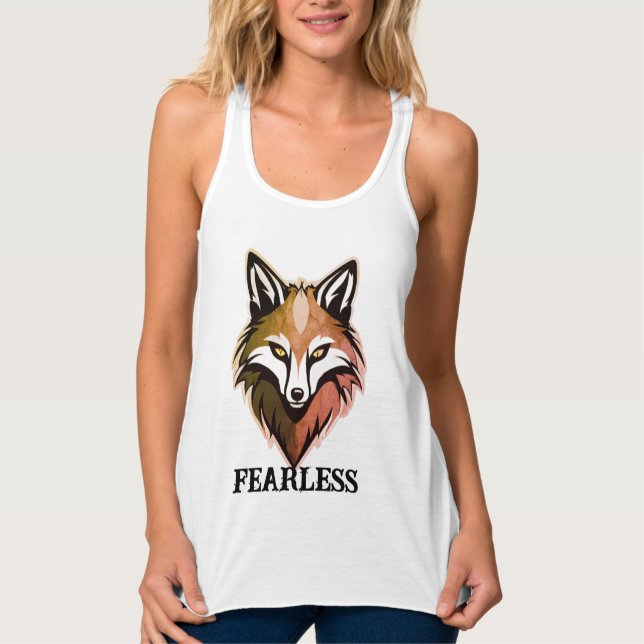 Fearless Wolf Women's Racerback Tank - Freefit Flo Top (Vorderseite)