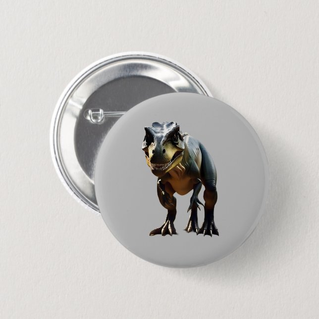 **"Fearsome Grin: The Smirking T-Rex"*** Button (Vorne & Hinten)