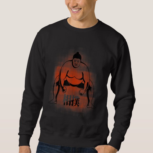 Fearsome Looking Sumo Wrestler mit japanischem Tex Sweatshirt (Vorderseite)