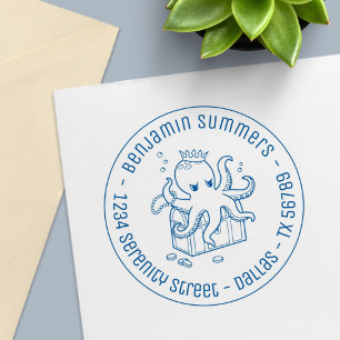 Fearsome Octopus Guarding Schatzanschrift Permastempel