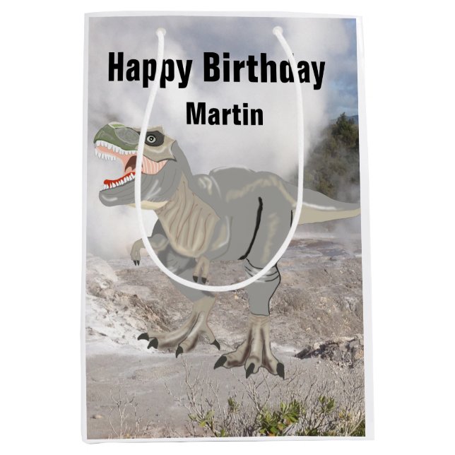 Fearsome Tyrannosaurus Medium Geschenktasche Mittlere Geschenktüte (Vorderseite)