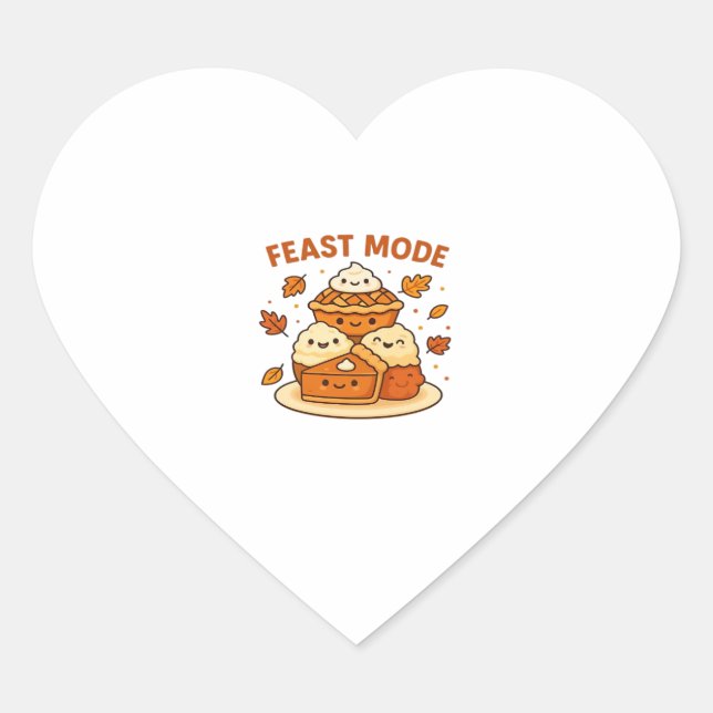 Feast Mode � Cute Autumn Comfort Food Plate Boxy T Herz-Aufkleber (Vorderseite)