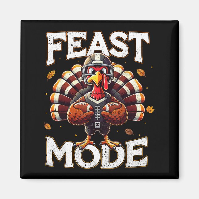 Feast Mode Turkey Vintage Football Thanksgiving Sh Magnet (Vorne)