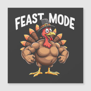 Feast-Modus Lustiger Thanksgiving-Truthahn Fitness Magnetkarte