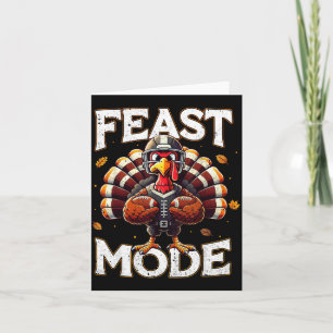 Feast-Modus Truthahn Vintage-Fußball Thanksgiving- Karte