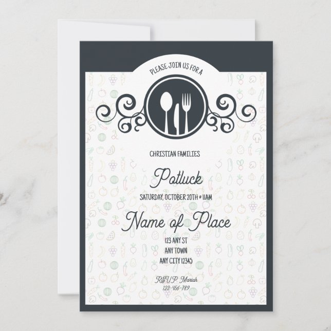 Feast of Faith Family Potluck Invitation Einladung (Vorderseite)