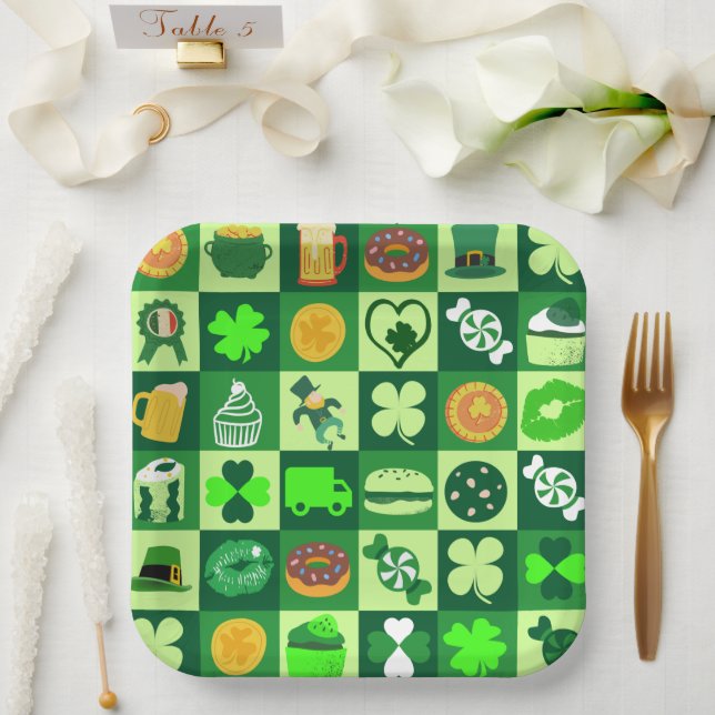 feast of saint patrick pattern  paper Bowls Pappteller (Hochzeit)