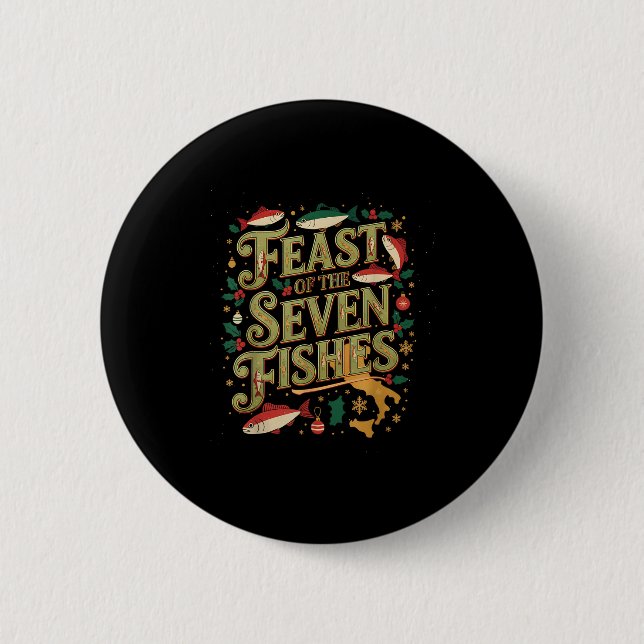 Feast Of The Seven Fishes Festive Italian Holiday  Button (Vorderseite)