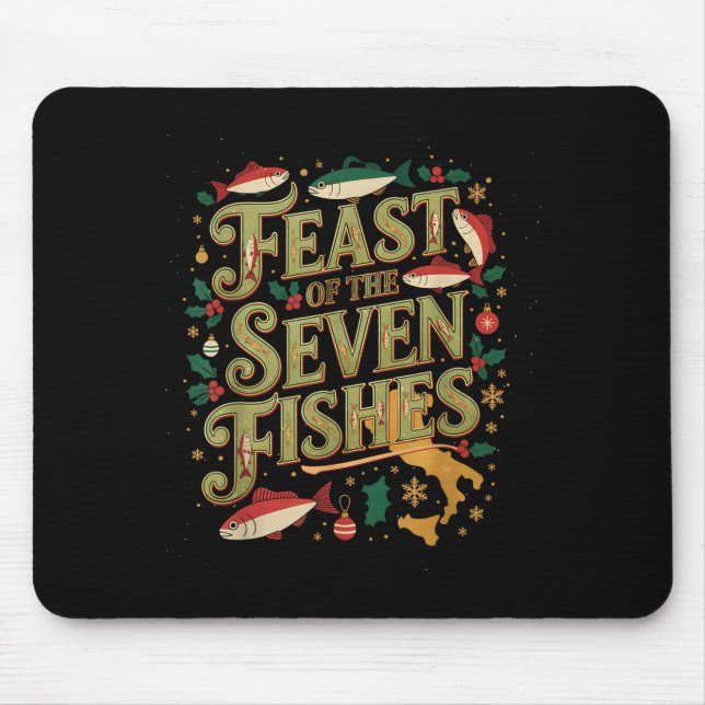 Feast Of The Seven Fishes Festive Italian Holiday  Mousepad (Vorne)