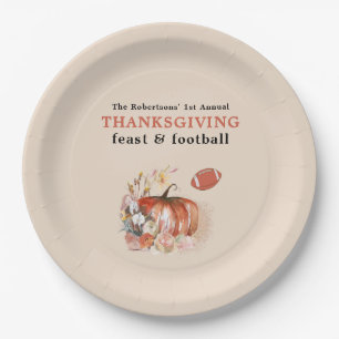 Feast und Football Thanksgiving-Abendessen Hellbei Pappteller