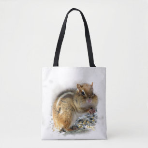Feasting Chipmunk Animal Tote Bag