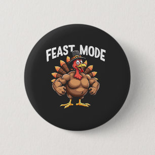Feastmode Funny Erntedank Türkei Fitness Essen Button