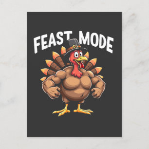 Feastmode Funny Erntedank Türkei Fitness Essen Postkarte