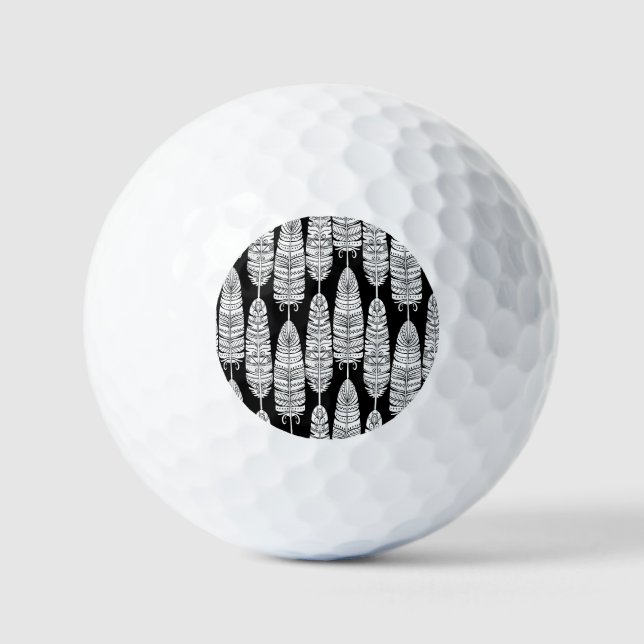 Feathboho: Schwarzweißmuster Golfball (Vorderseite)
