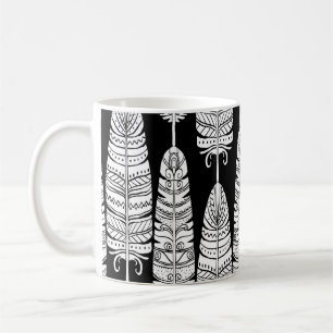 Feathboho: Schwarzweißmuster Kaffeetasse