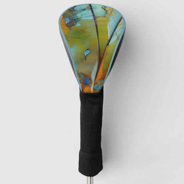 Feather Abstrakt AI Art Golf Headcover (Vorderseite)