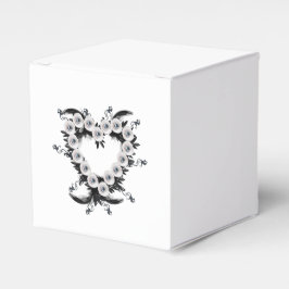 Feather and Black Pearl Heart Shape Geschenkschachtel