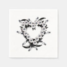 Feather and Black Pearl Heart Shape