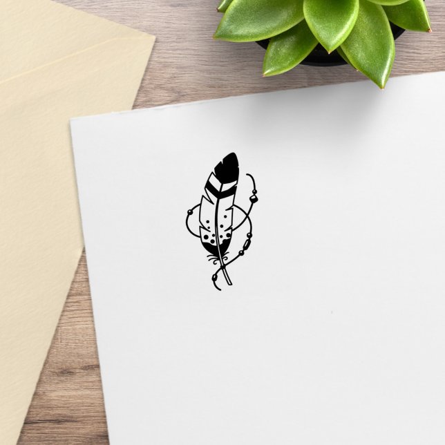 Feather Beads Tribal Boho Amulet 1x1 Gummistempel (Von Creator hochgeladen)