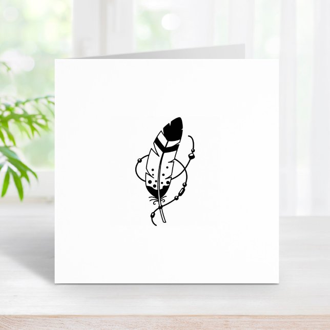 Feather Beads Tribal Boho Amulet 1x1 Gummistempel (Von Creator hochgeladen)