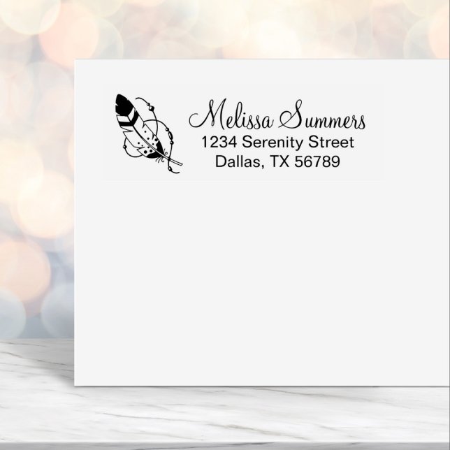 Feather Beads Tribal Boho Amulet Adresse Permastempel (Von Creator hochgeladen)