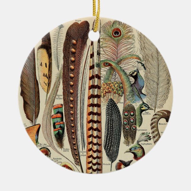 Feather Bird Wildlife Antique Feathers Keramik Ornament (Vorne)