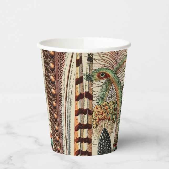 Feather Bird Wildlife Antique Feathers Pappbecher (Links)