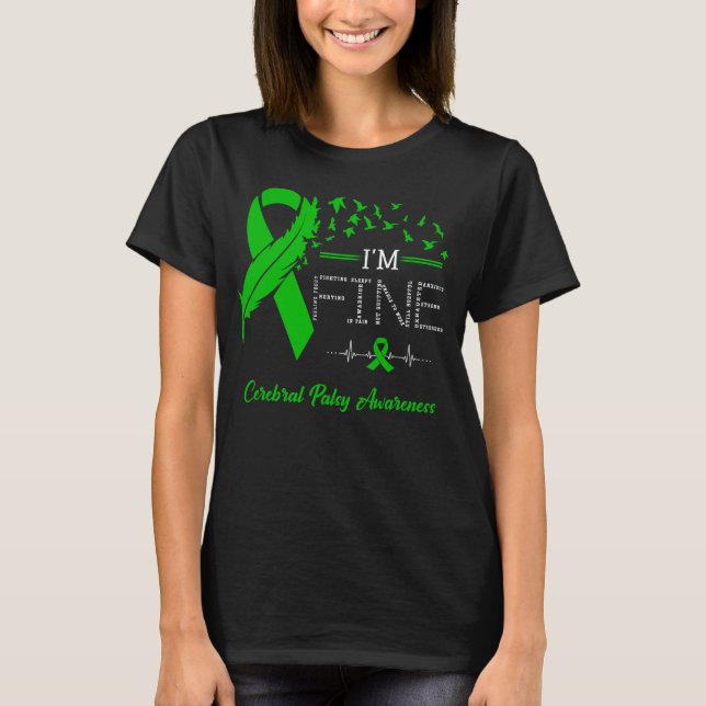 Feather Birds I'm Fine Cerebral Palsy Awareness T-Shirt (Vorderseite)