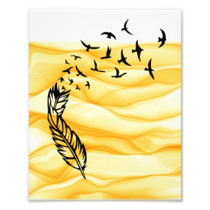 Feather Birds Shadow Art Fotodruck