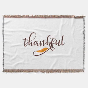 Feather Boho Native Thankful Typografy Decke