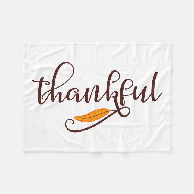 Feather Boho Native Thankful Typografy Fleecedecke (Vorderseite (Horizontal))