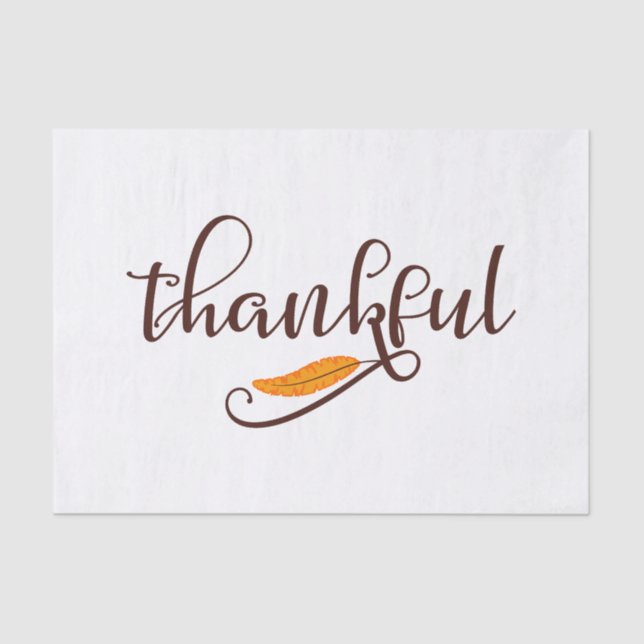 Feather Boho Native Thankful Typografy Seidenpapier (Vorderseite)