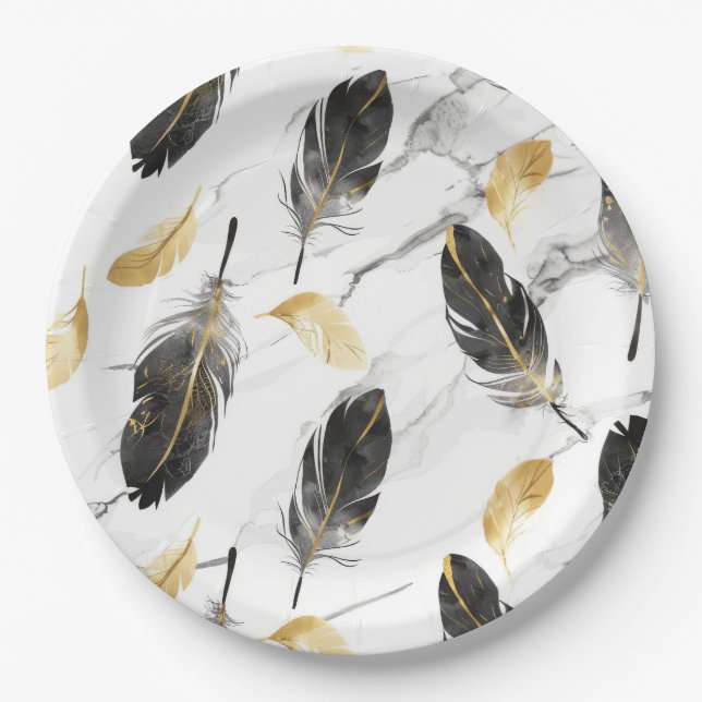 "Feather Delight Paper Bowl" Pappteller (Vorderseite)