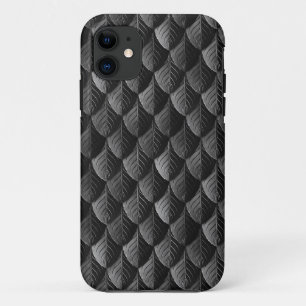 Feather Dragon Scale Armor Black iPhone Case