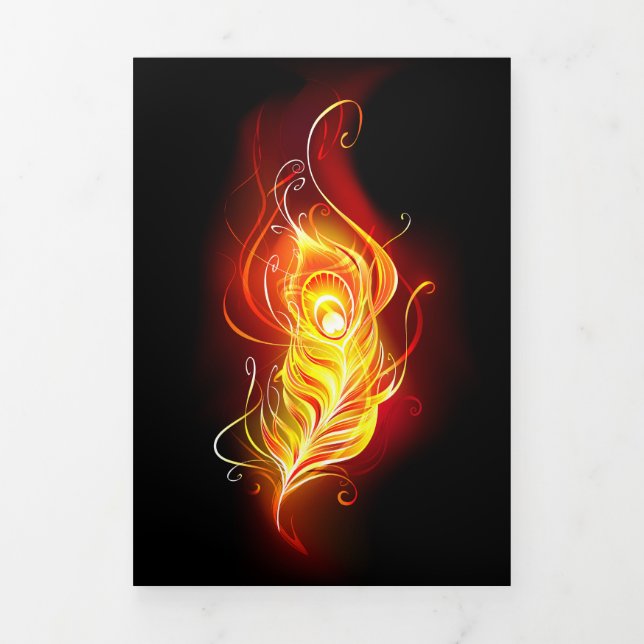 Feather Dreifach Gefaltete Einladung (Cover)