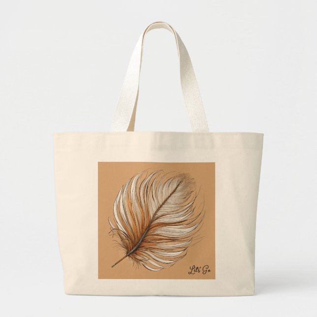 "Feather Elegance Tote Bag" Jumbo Stoffbeutel (Vorne)