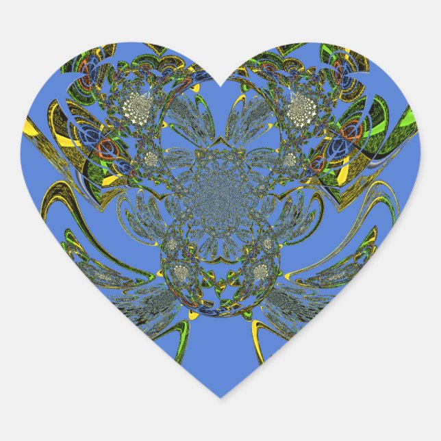 Feather Fish Herz-Aufkleber (Vorderseite)