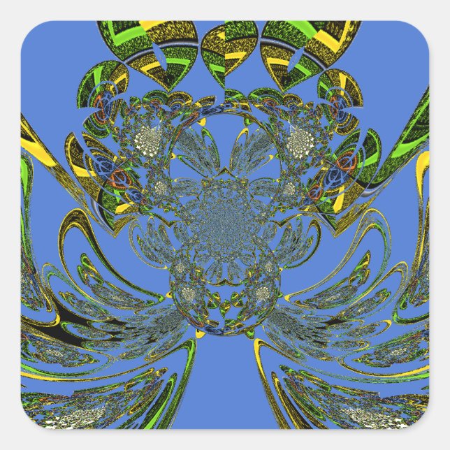 Feather Fish Quadratischer Aufkleber (Vorderseite)