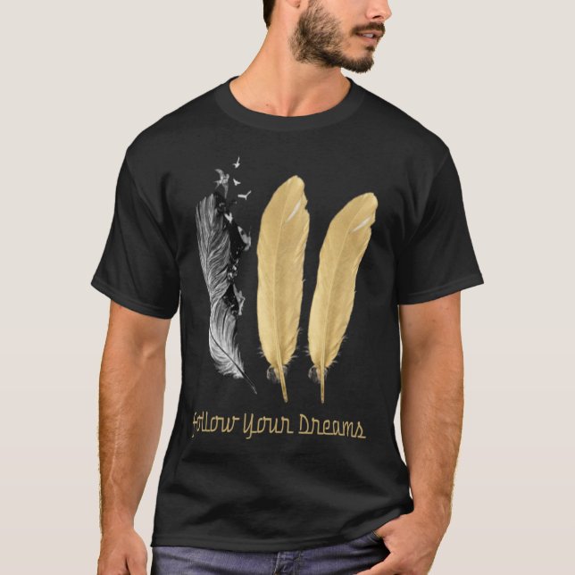 Feather, FOLGE DEINEN TRAUMS Pullover Hoodie (Vorderseite)