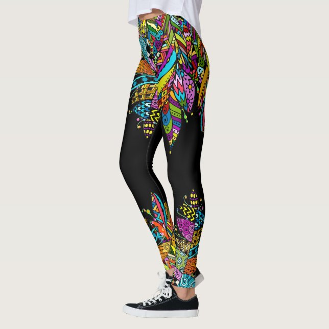 Feather Fun Pop Fashion Leggings (Links)