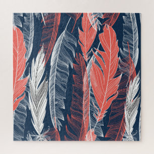 Feather Graphics, schönes nahtloses Muster. Puzzle