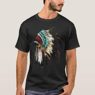 Feather Headdress Native Amerikanische Ureinwohner T-Shirt