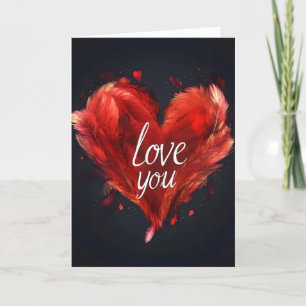 Feather Heart Liebe You Feiertagskarte