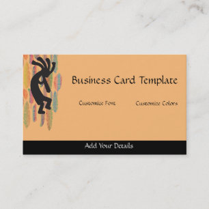 Feather Kokopelli Logo Business Card Visitenkarte
