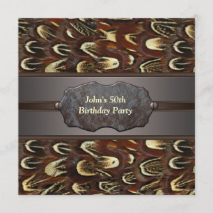 Feather Metal Mans 50. Geburtstag Einladung