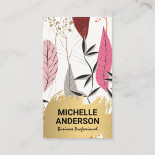 Feather Modern Boho   Gold gebürstet Visitenkarte