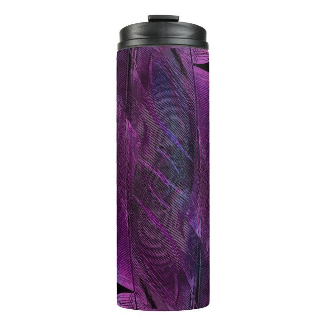 Feather Muster Textur Thermosbecher (Vorderseite)